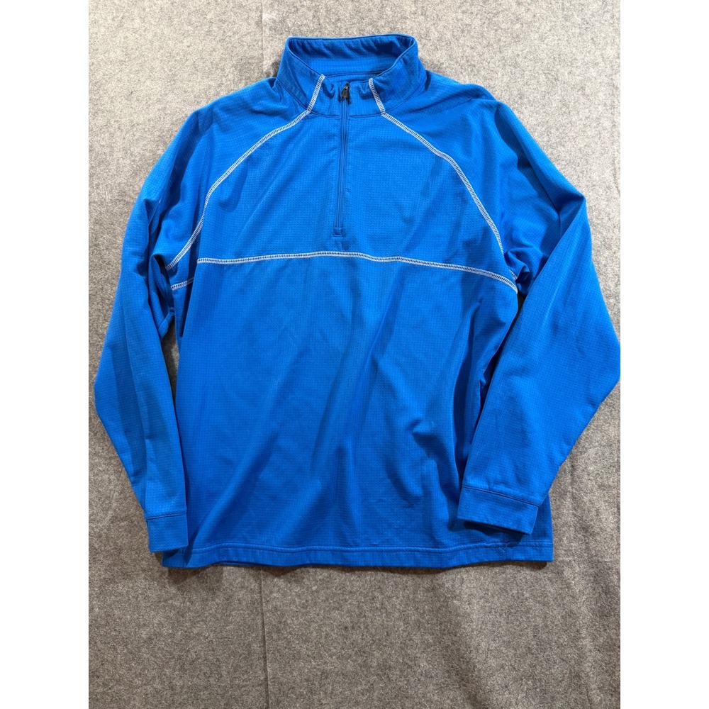 PING Performance Mens L Blue 1/4 Zip Golf Pullover Lightweight Sweater Large